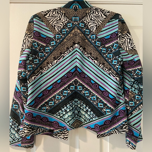 Chico's Women's Multiple Print/Color Open Front Jacket, Long Sleeves Size 1 - Picture 2 of 11